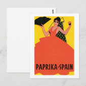 Paprika Spanien Vintages Siegel Postkarte (Vorne/Hinten)