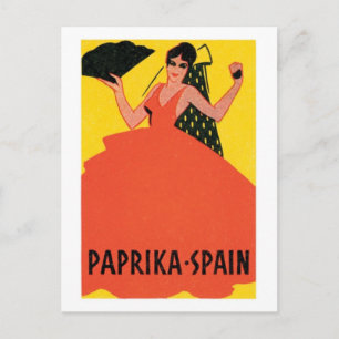 Paprika Spanien Vintages Siegel Postkarte