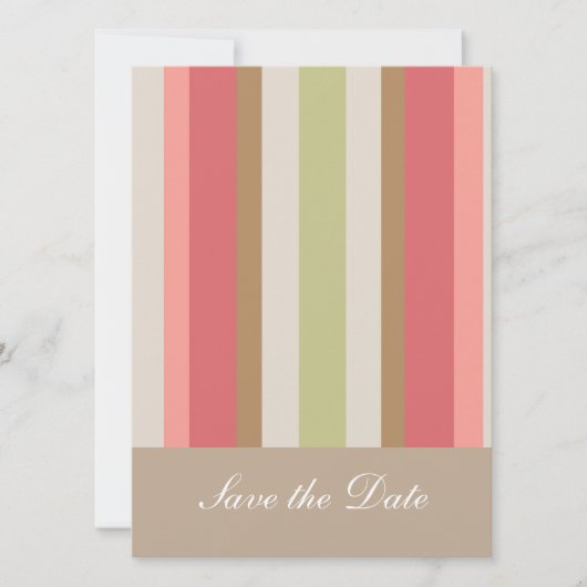 Paprika-Streifen-Muster Save The Date (Vorderseite)