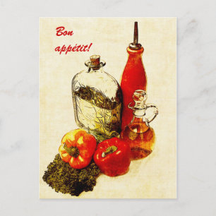 Paprika und Öle Bon Appétit Postkarte