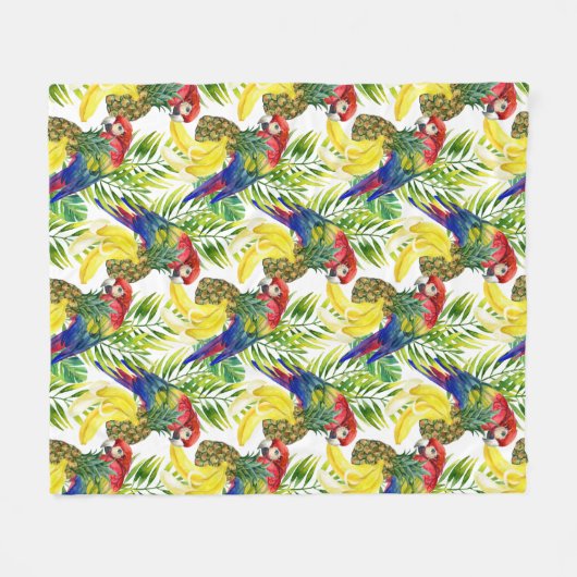 Paprika und tropische Früchte Fleecedecke (Vorderseite (Horizontal))