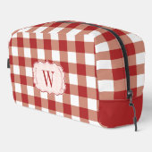 Paprika und White Gingham mit Monogramm Waschbeutel (Rechte Ecke)