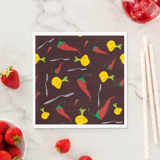 Paprika und Zwiebeln Serviette