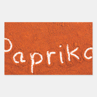 Paprika-Word in Paprika-Pulver Rechteckiger Aufkleber