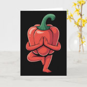 Paprika-Yoga  Karte (Gelbe Blume)