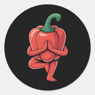 Paprika-Yoga  Runder Aufkleber