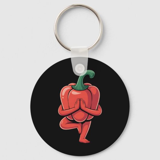 Paprika-Yoga  Schlüsselanhänger (Vorderseite)