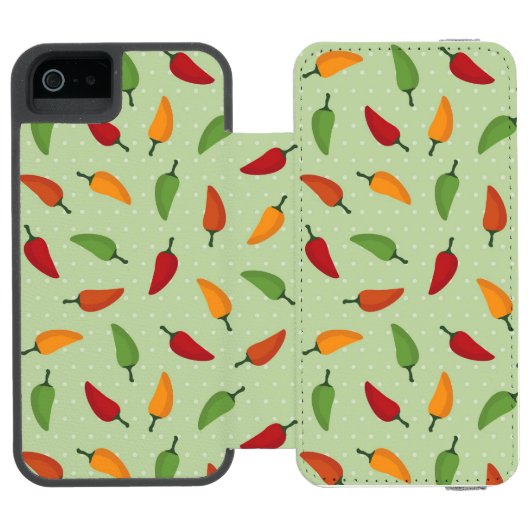 Paprikapfeffermuster Incipio iPhone Geldbeutel-Hülle (Folio Geöffnet)