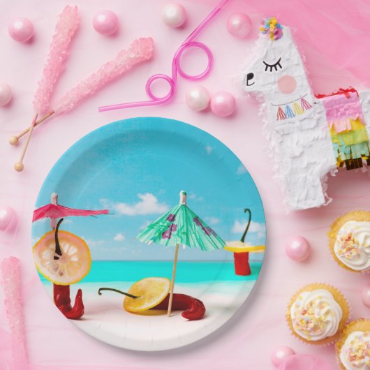 Paprikaschoten am Chili Pappteller (Party)