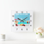 Paprikaschoten am Chili Quadratische Wanduhr (Zuhause)