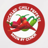 Paprikaschoten aus gepicktem Chili Etiketten (Design 2)