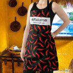 Paprikaschoten aus rotem Chili, Abuelas Küchenchef Schürze<br><div class="desc">Fun Schürze mit Paprikaschoten für den roten Chili und zwei Textzeilen. Fügen Sie den Namen einer Person, den Namen Ihrer Abuela, den Namen des Restaurants, Cafés oder LKWs, oder löschen Sie den Text und das Rechteck und verwenden Sie einfach das Muster. Ideal für aufstrebende Koch, Geburtstagsfeiern, besondere Feste und Feste,...</div>