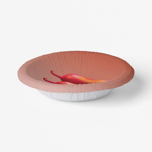 Paprikaschoten aus rotem Chili Pappteller (Gewinkelt)