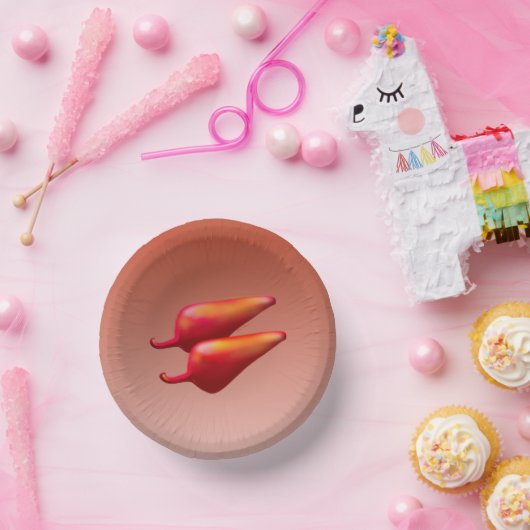 Paprikaschoten aus rotem Chili Pappteller (Party)