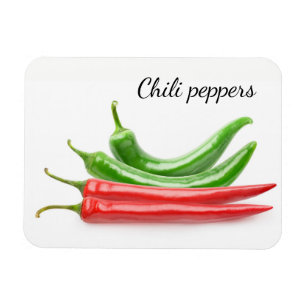 Paprikaschoten aus rotem und grünem Chili Magnet