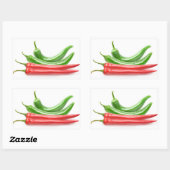 Paprikaschoten aus rotem und grünem Chili Rechteckiger Aufkleber (Blatt)