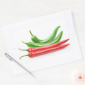 Paprikaschoten aus rotem und grünem Chili Rechteckiger Aufkleber (Umschlag)