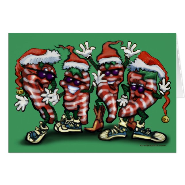 Paprikaschoten Candy Cane Weihnachten (Vorderseite (Horizontal))