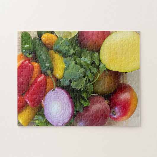 Paprikaschoten, Cilantro, Zwiebelfutter Puzzle (Horizontal)