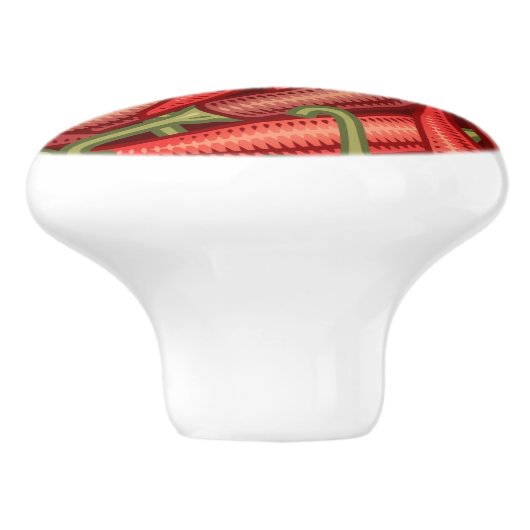 Paprikaschoten des Chilis Keramikknauf (Seitenansicht)