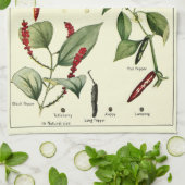 Paprikaschoten des Vintagen Chilis Botanische Illu Geschirrtuch (Gefaltet)