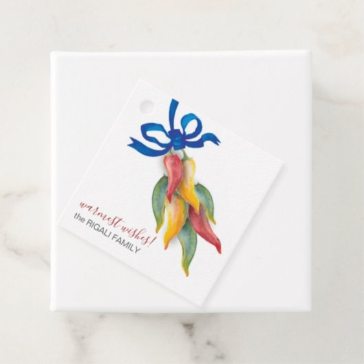 Paprikaschoten für Aquarellfarben-Chili Geschenkanhänger (Beispiel)