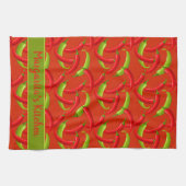 Paprikaschoten für Chili Personalisiert Geschirrtuch (Horizontal)