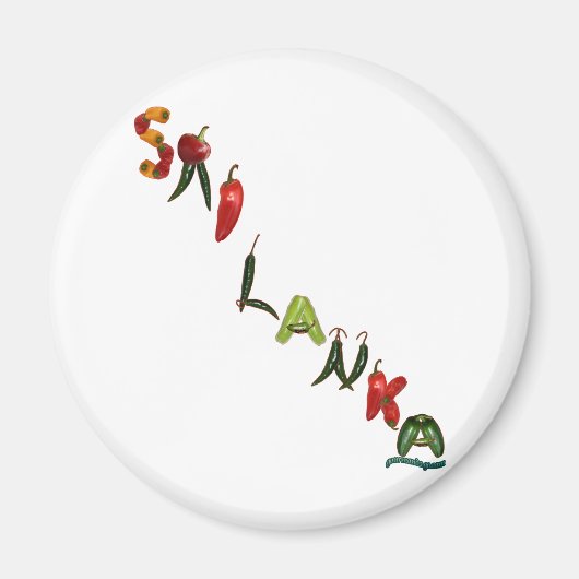 Paprikaschoten für den Chili in Sri Lanka Magnet (Vorne)