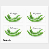 Paprikaschoten für grünen Chili Rechteckiger Aufkleber (Blatt)