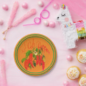 Paprikaschoten für heiße Chili an der Terra Cotta  Pappteller (Party)