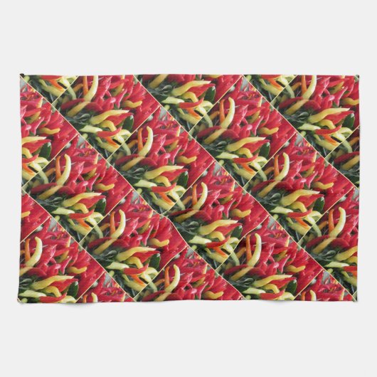 Paprikaschoten für Hot Chili Geschirrtuch (Horizontal)