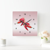 Paprikaschoten für Hot Chili Quadratische Wanduhr (Zuhause)