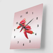 Paprikaschoten für Hot Chili Quadratische Wanduhr (Winkel)