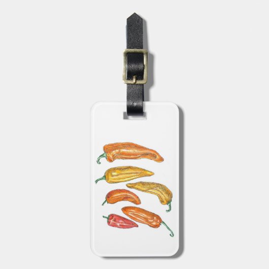 Paprikaschoten Gepäckanhänger (Vorderseite vertikal)