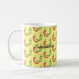 Paprikaschoten in den Farben Rot und Grün des Chil Kaffeetasse