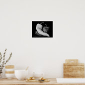 Paprikaschoten in der Liebe Schwarz-Weiß-Fotografi Poster (Küche)