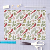 Paprikaschoten, Knoblauch, Oliven und Kräuter aus  Seidenpapier (Handwerk)