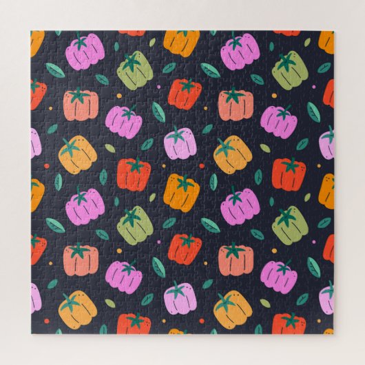 Paprikaschoten mit handgezogenem Gemüse Puzzle (Vertikal)