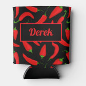 Paprikaschoten mit rotem Chili für schwarz-filigra Dosenkühler (Vorderseite)