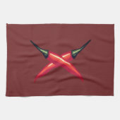 Paprikaschoten mit rotem Chili Geschirrtuch (Horizontal)