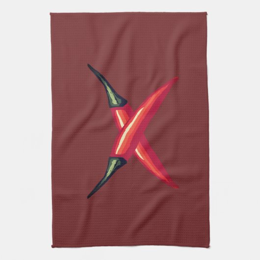 Paprikaschoten mit rotem Chili Geschirrtuch (Vertikal)