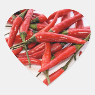 Paprikaschoten mit rotem Chili Herz-Aufkleber