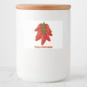 Paprikaschoten mit rotem Chili Lebensmitteletikett