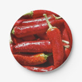 Paprikaschoten mit rotem Chili Pappteller (Vorderseite)