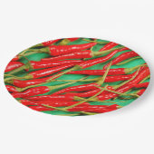 Paprikaschoten mit rotem Chili Pappteller (Schrägansicht)