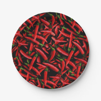 Paprikaschoten mit rotem Chili Pappteller