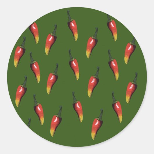 Paprikaschoten mit rotem Chili Runder Aufkleber (Vorderseite)