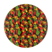 Paprikaschoten mit rotem Chili Schneidebrett (Vorderseite)