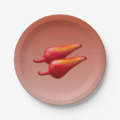 Paprikaschoten mit rotem Chili Teller (Vorderseite)