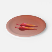 Paprikaschoten mit rotem Chili Teller (Schrägansicht)